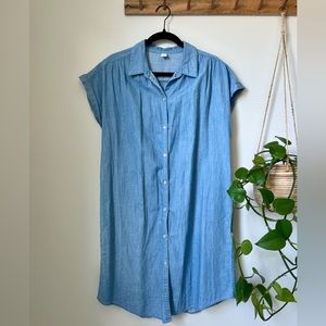 Denim button down dress